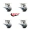 Service Caster 4 Inch Kingpinless Thermoplastic Rubber Wheel Swivel Caster Set with Brakes SCC SCC-KP30S420-TPRRF-SLB-4 - alternate 2